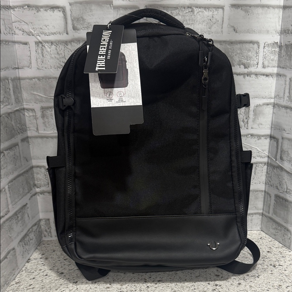 True Religion Black Men's Commuter Backpack